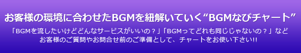 お客様の環境に合わせたBGMを紐解いていく“BGMなびチャート”